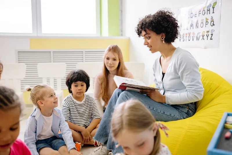 Children in an after-school reading circle